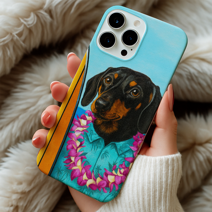 Custom Photo Surfer Dog Phone Case Gift For Dog Lovers