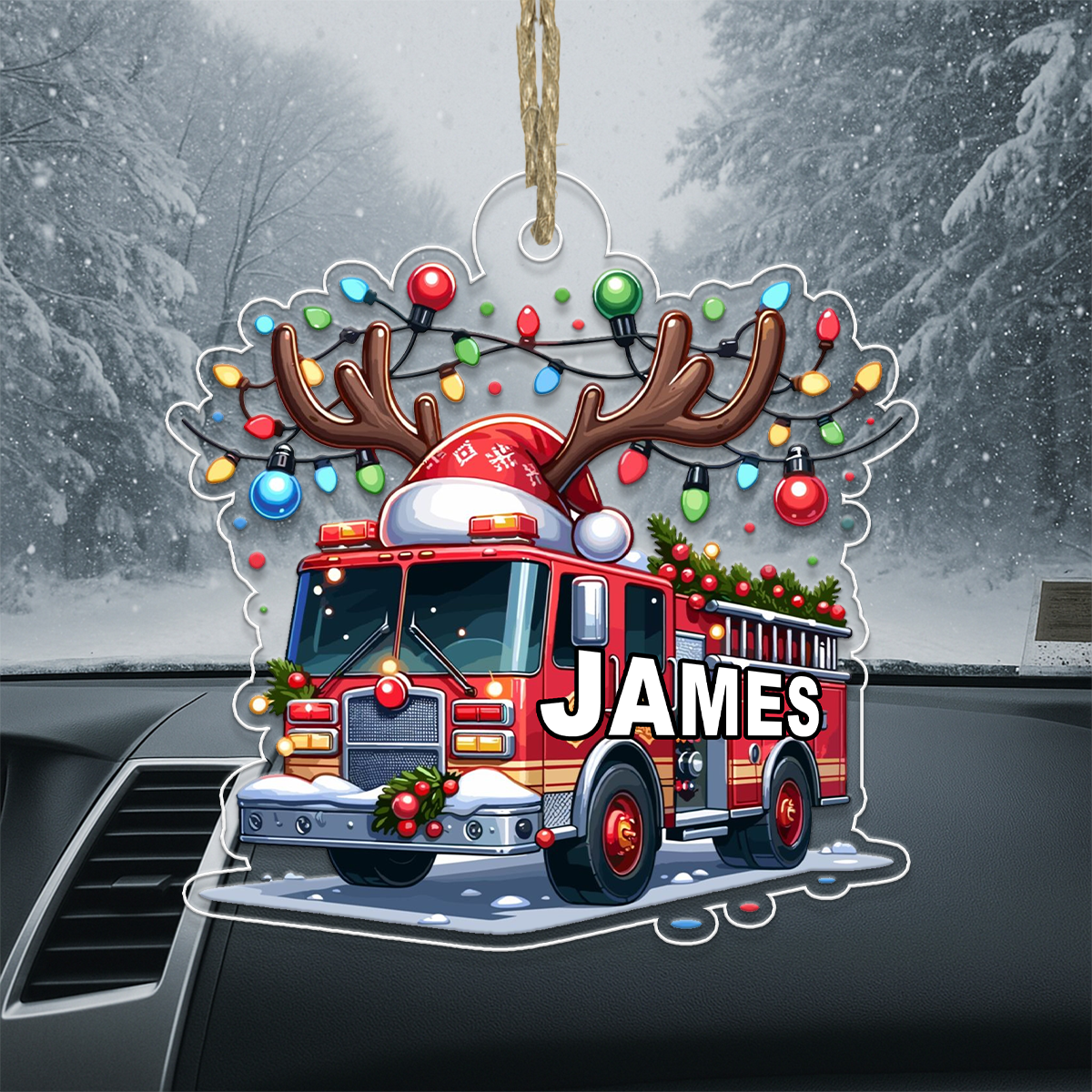 Custom Name Fire Truck Car For Firefighter