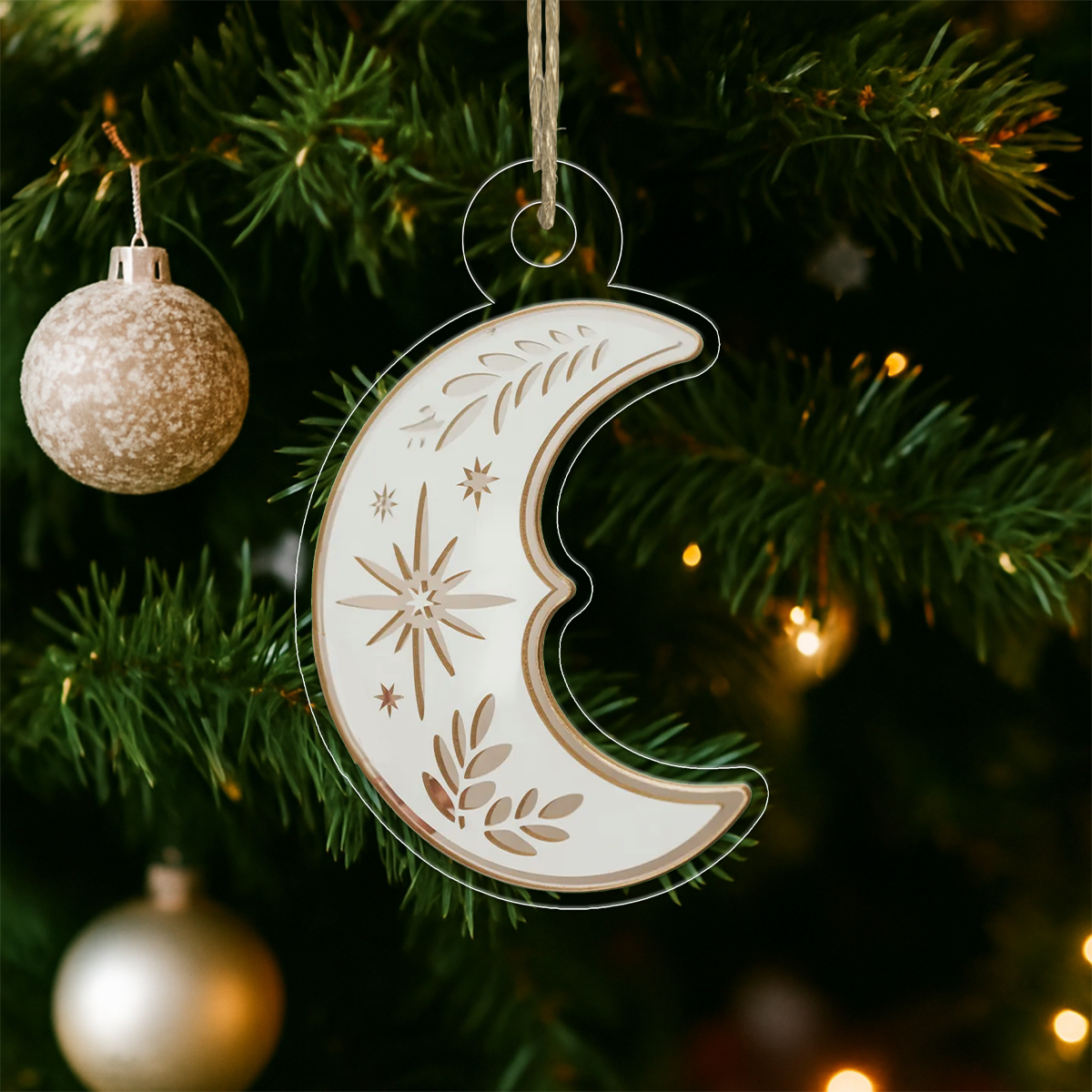 Moon acrylic ornament