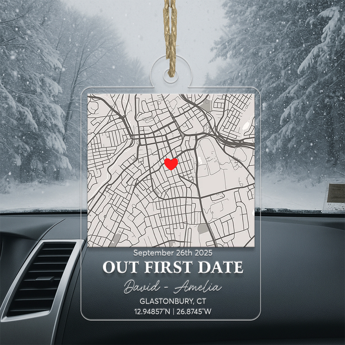 Custom Map Our First Date Couple