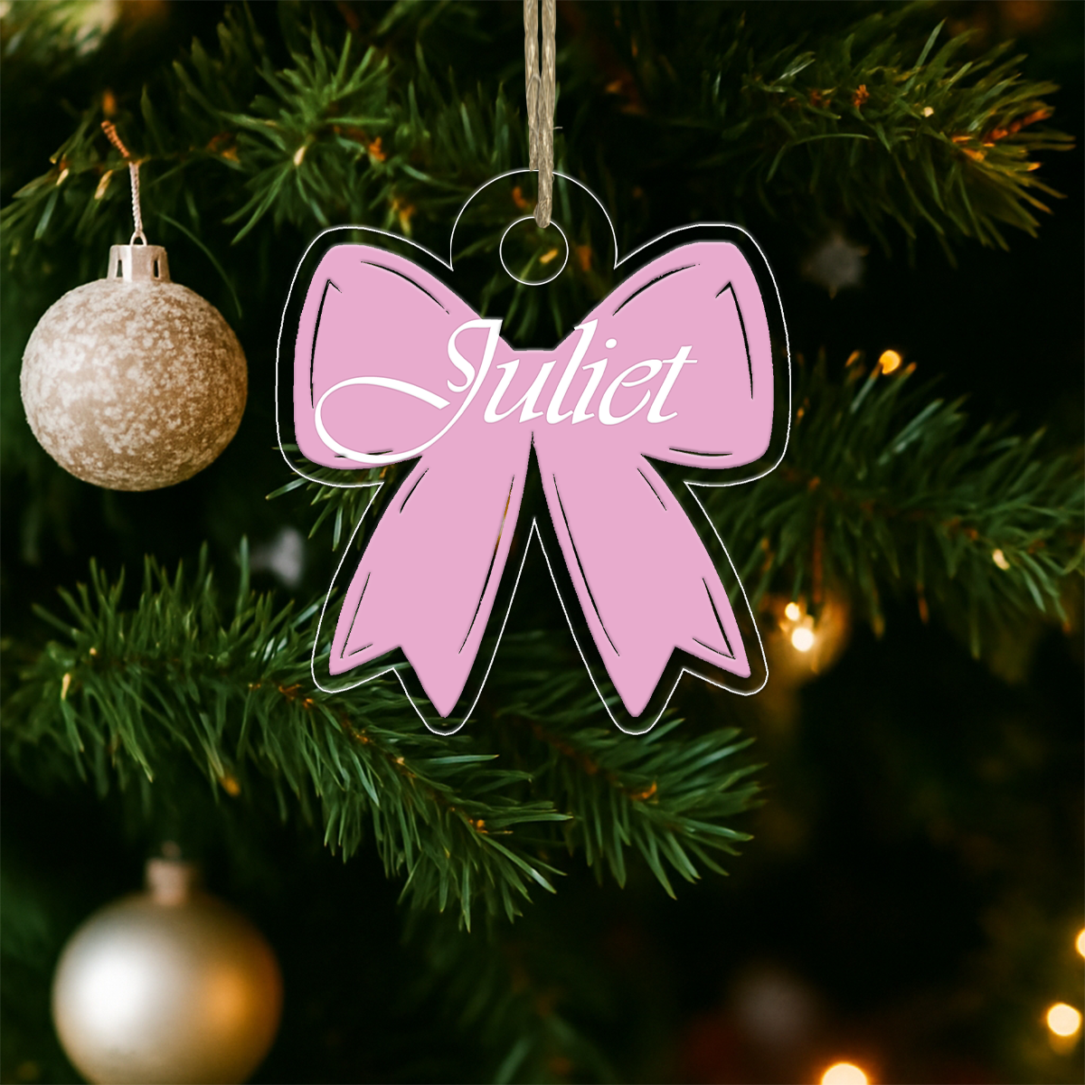 Custom Name Pink Bow