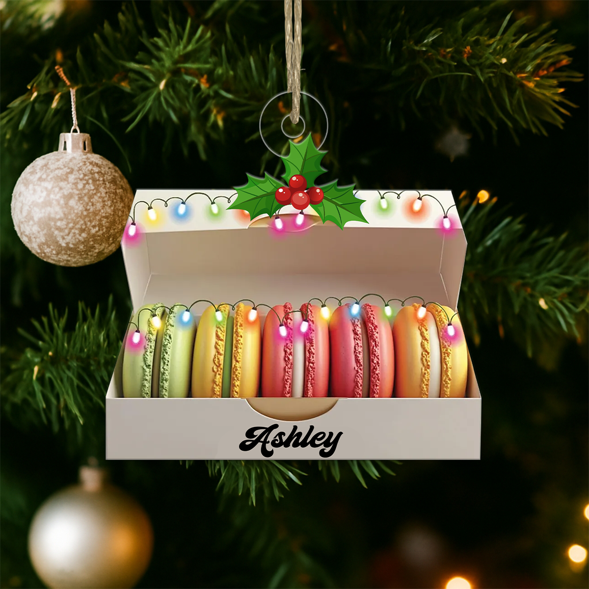 Custom Name Macaroons Acrylic Ornament Christmas Gift