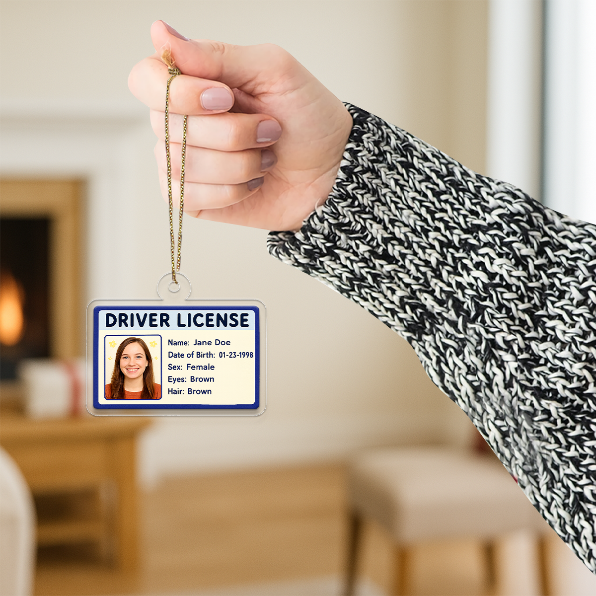 Custom Photo Driver License Ornament, Personalized ID Card Christmas Ornament, Funny Gag Gift, New Driver Ornament