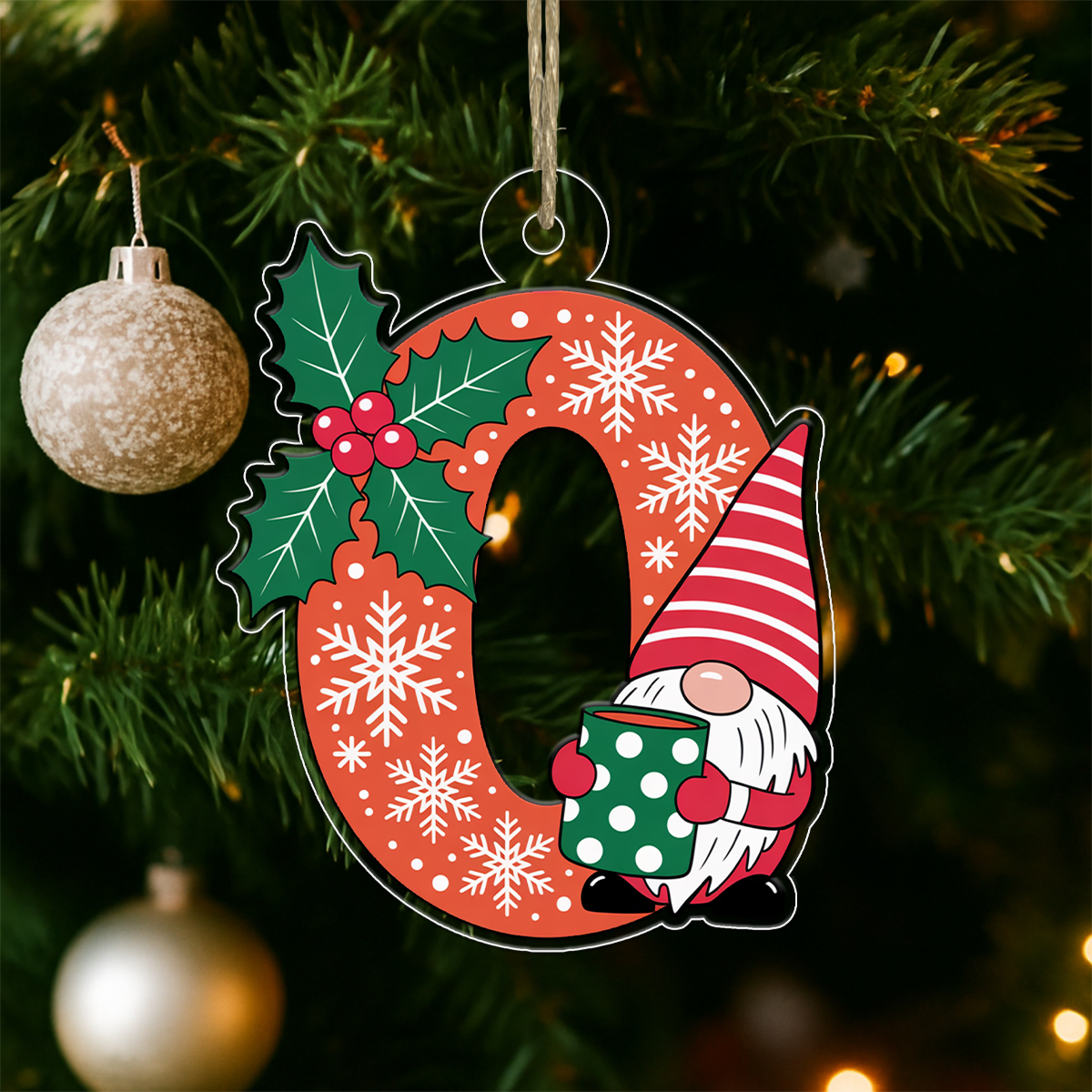 Letter O Acrylic Ornament Acrylic Ornament Christmas Gift