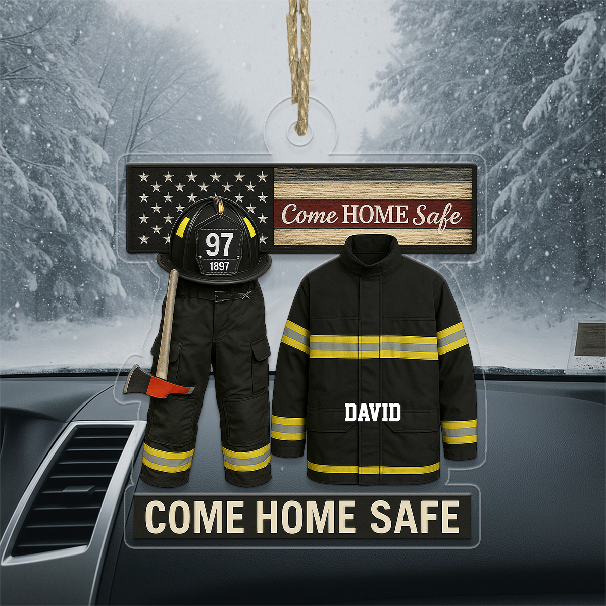 Custom Name Fire Truck 911 Firefighter Retirement