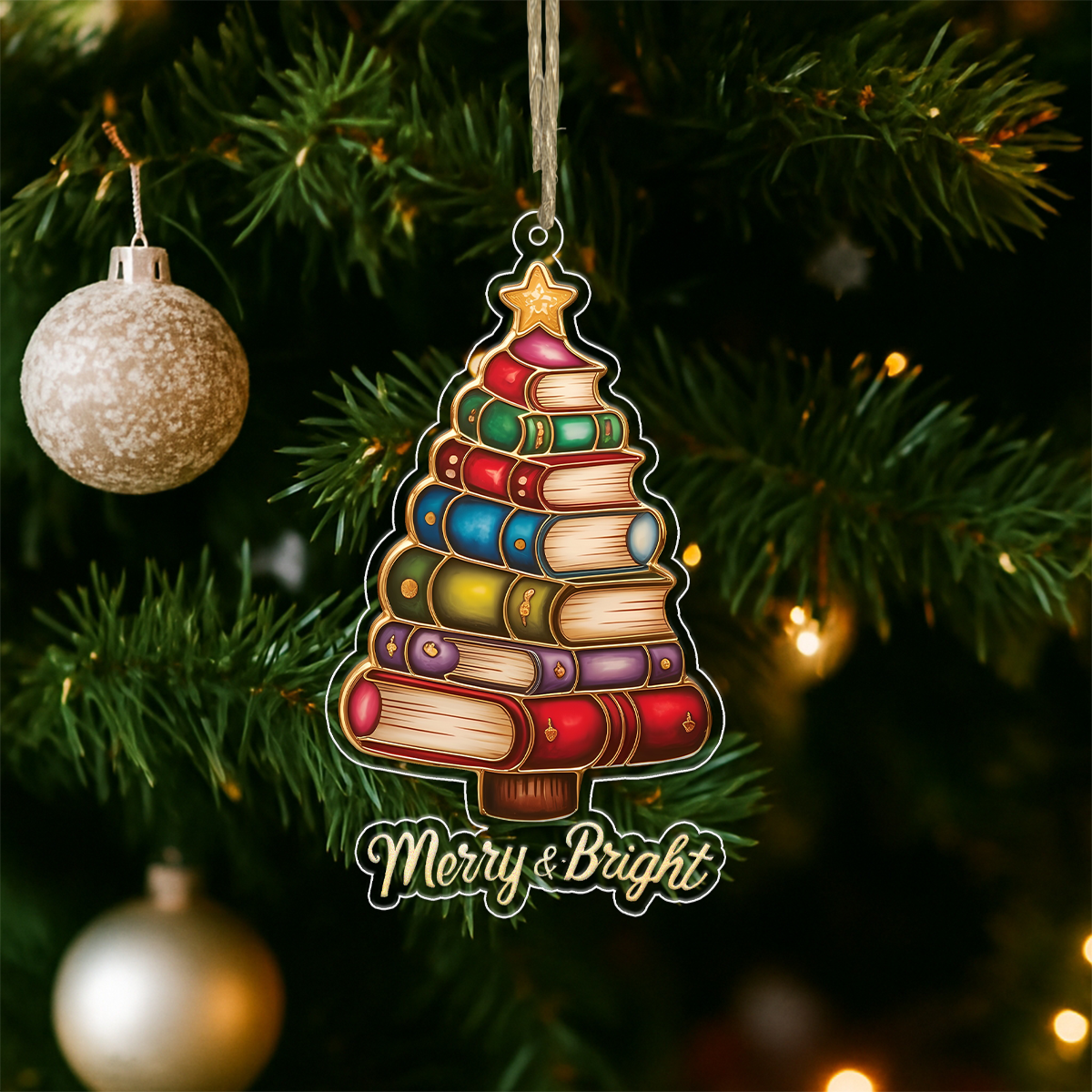 Christmas Book Tree Acrylic Ornament Christmas Gift