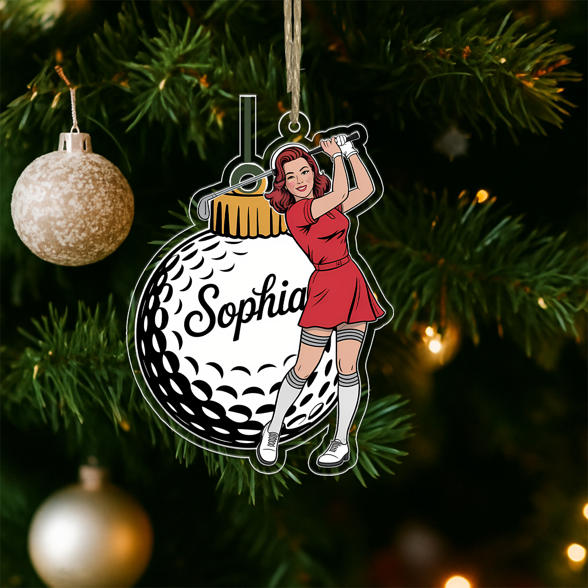 Personalized I Just Want To Play Golf Acrylic Ornament Christmas Gift