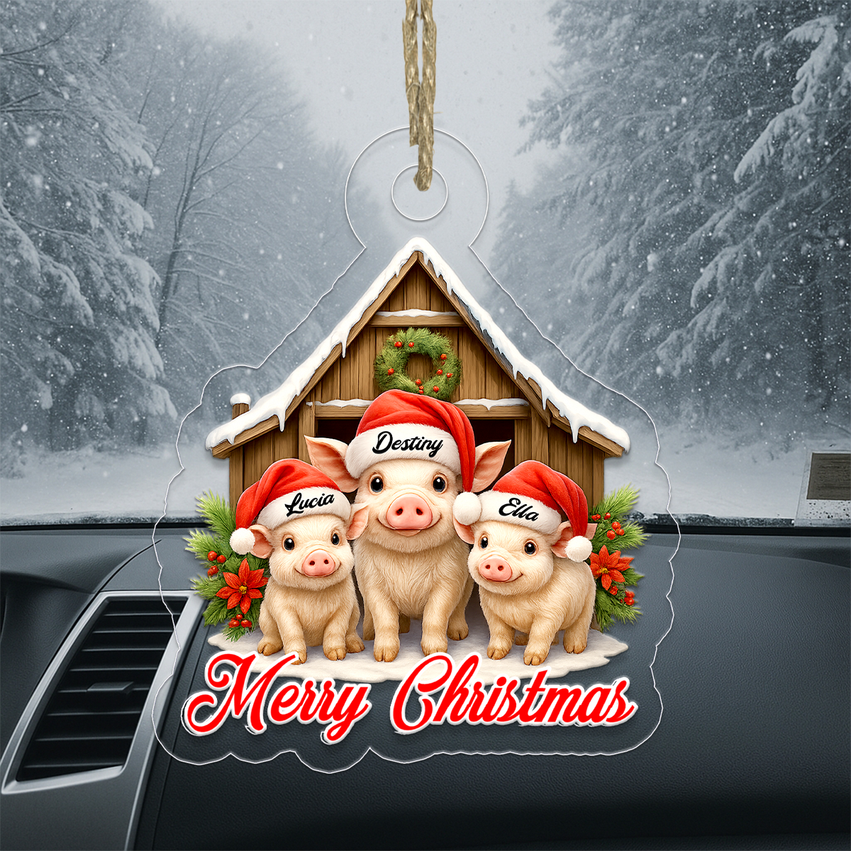 Custom Name Farmer Pig Xmas