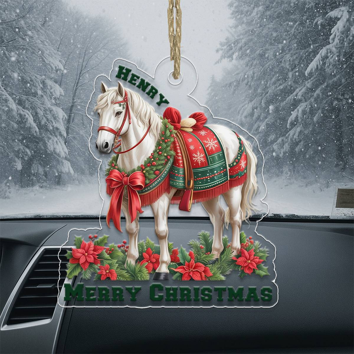 Custom Name White Horse For Farmer, Cowboy