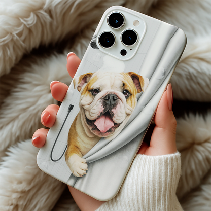 Custom Dog Photo Dog In Bathroom Phone Case Gift For Dog Lovers