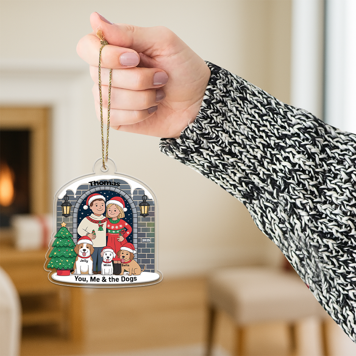 Personalized Farmhouse Couple Christmas Ornament