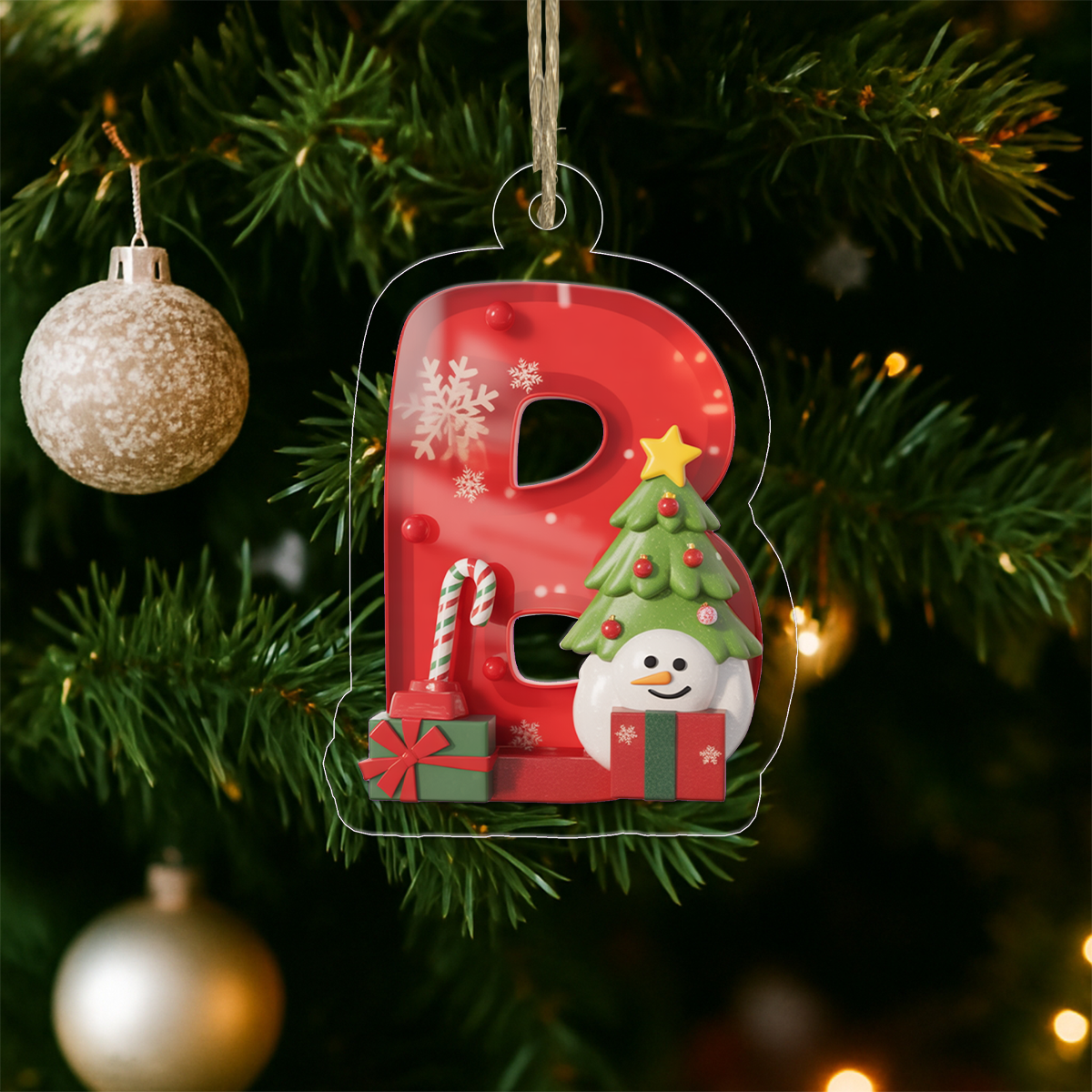 Letter B Acrylic Ornament Acrylic Ornament Christmas Gift