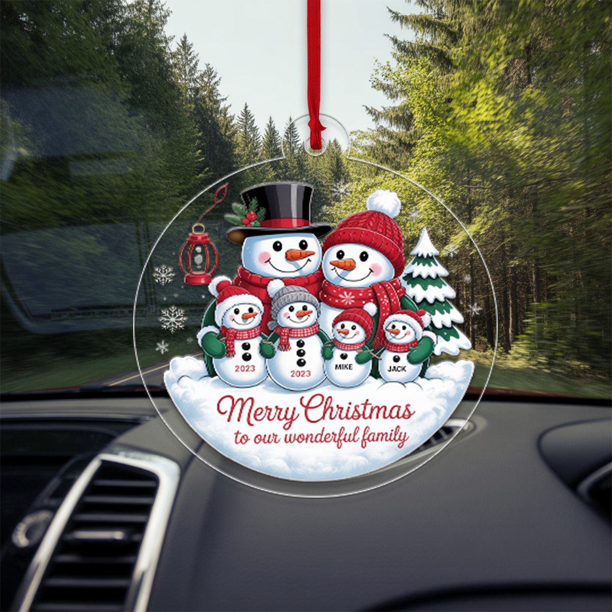 Custom Snowman Xmas Ornament2