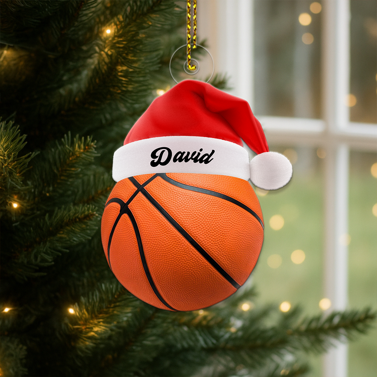 Custom Name Christmas Basketball Acrylic Ornament Christmas Gift