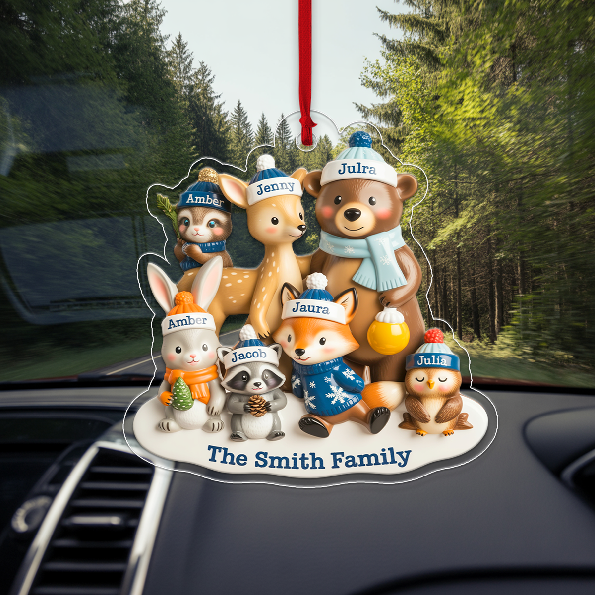 Woodland Family Personalized Acrylic Ornament