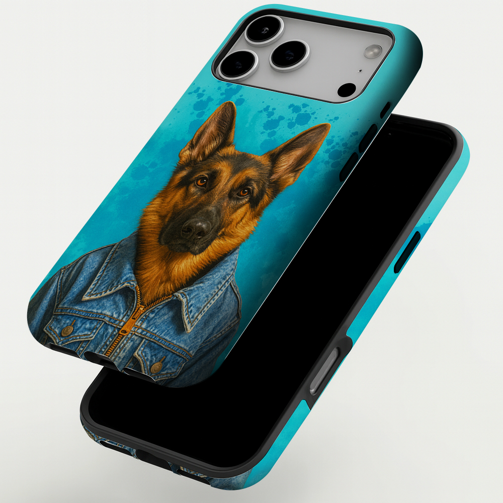 Custom Photo Denim Dog Phone Case Gift For Dog Lovers
