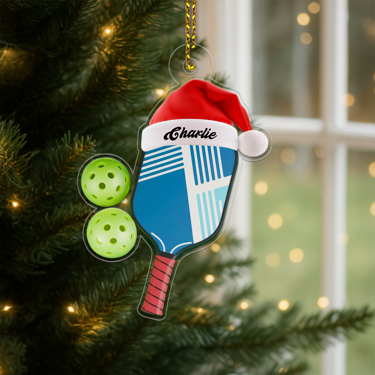 Pickleball Acrylic Ornament Christmas Gift