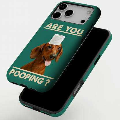 Custom Photo Funny Dog In Bathroom Phone Case