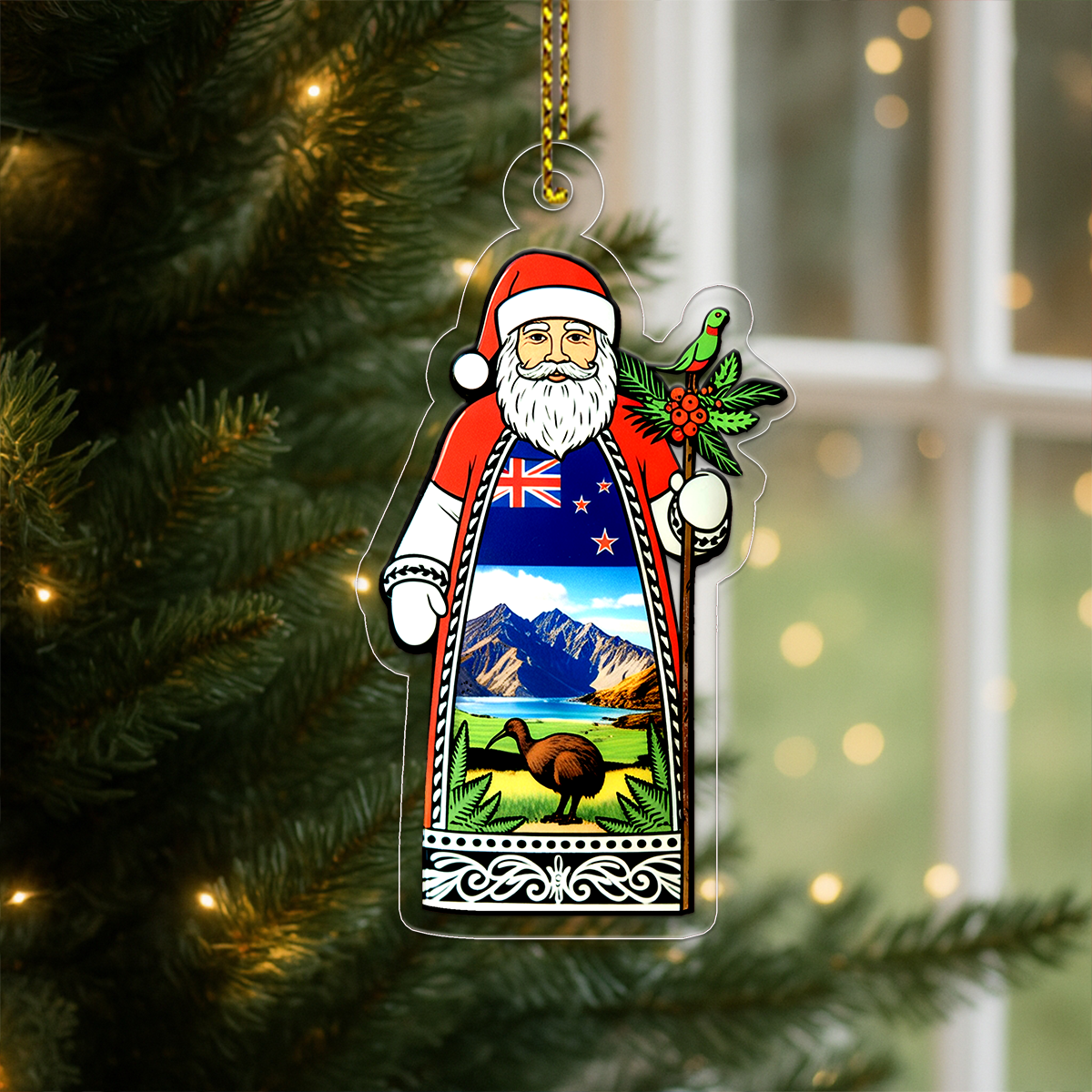 New Zealand Santa Claus Christmas Acrylic Ornament Christmas Gift