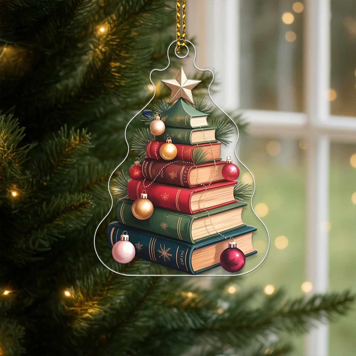 Custom Name Christmas Book Tree Ornament Acrylic Ornament Christmas Gift