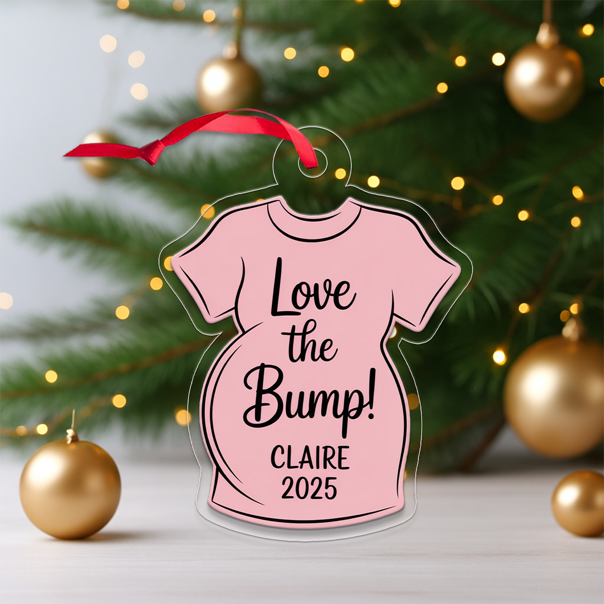 Personalized Love the Bump Ornament, Custom Pregnancy Ornament, Mom To Be Gift, Expecting Parents Ornament, Baby Announcement Keepsake