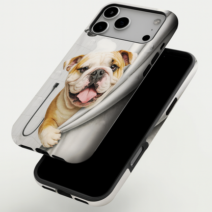 Custom Dog Photo Dog In Bathroom Phone Case Gift For Dog Lovers