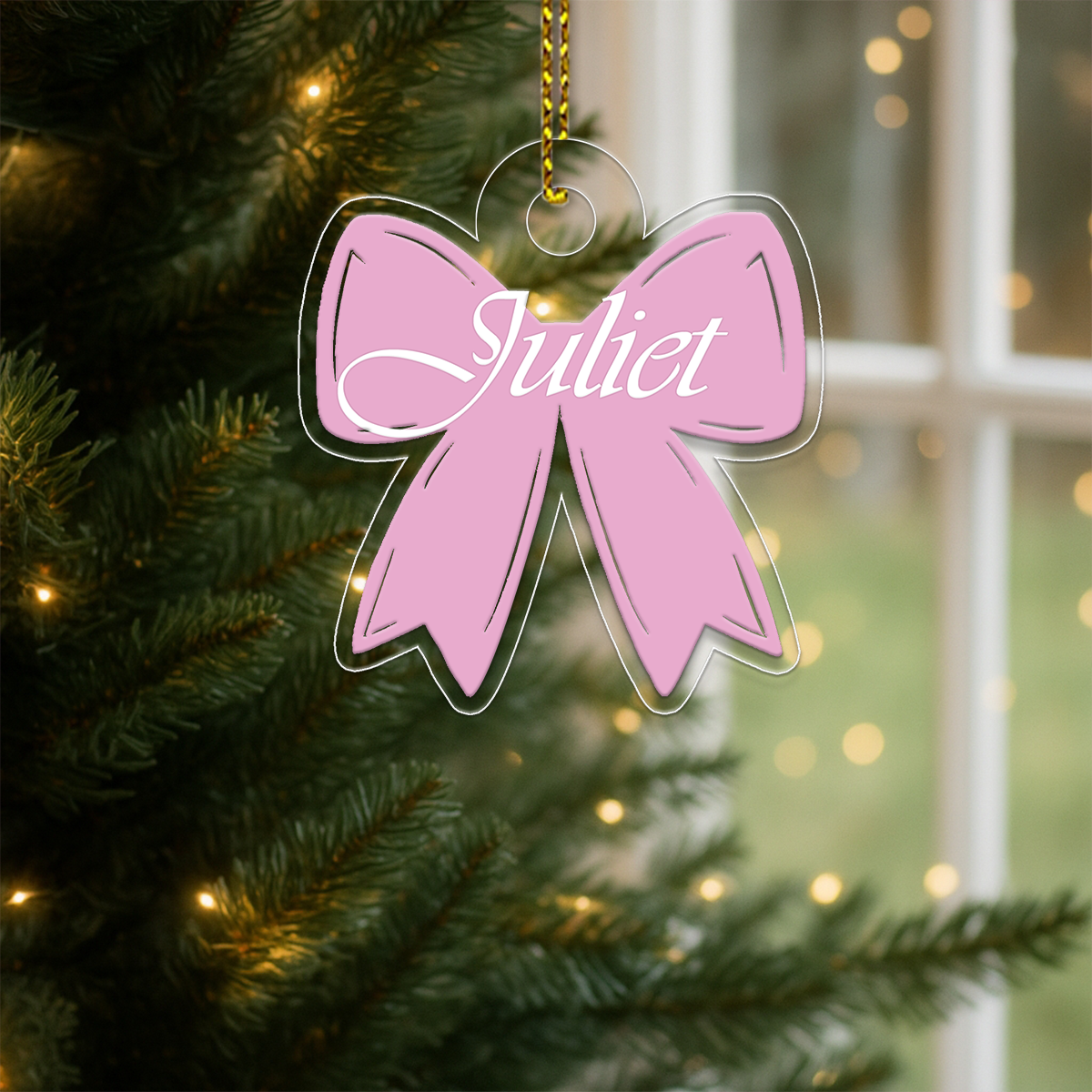 Custom Name Pink Bow