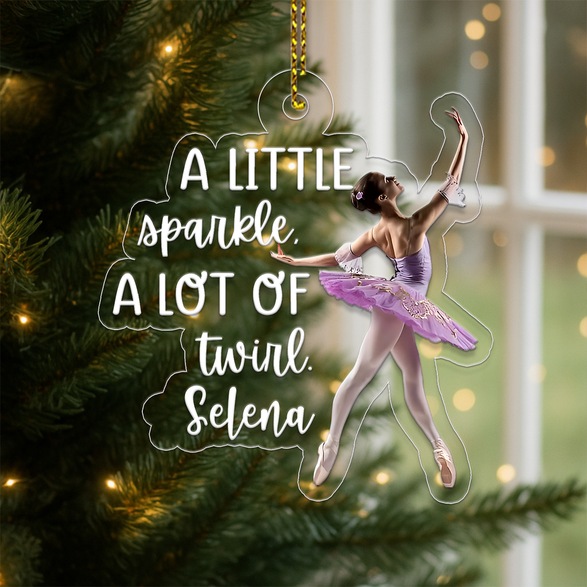 Custom Name Ballet Girl Acrylic Ornament Christmas Gift