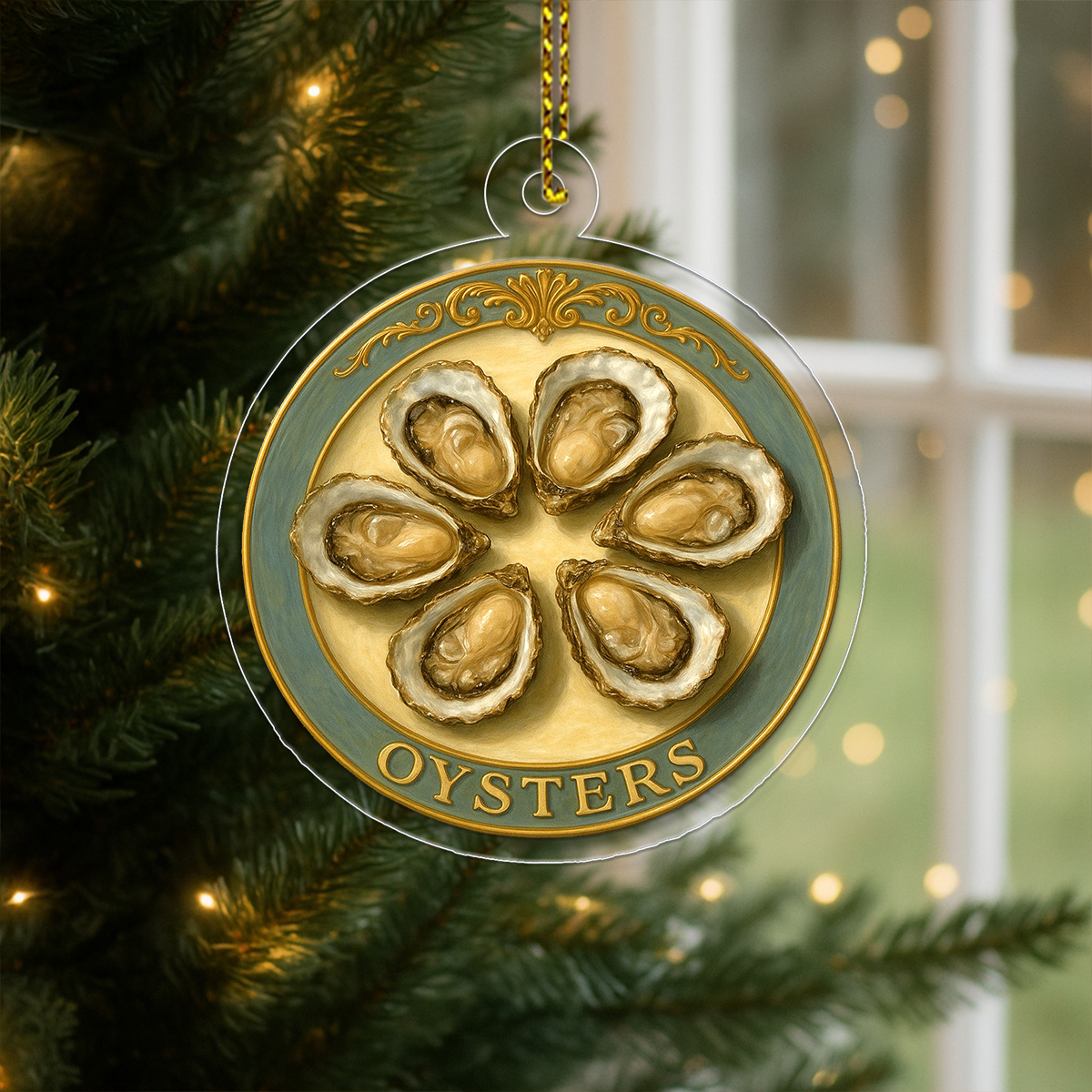 Personalized Funny Oyster Ornament, Gag Christmas Ornament, Seafood Lover Gift, Unique Holiday Decoration, Fun Keepsake for Foodies