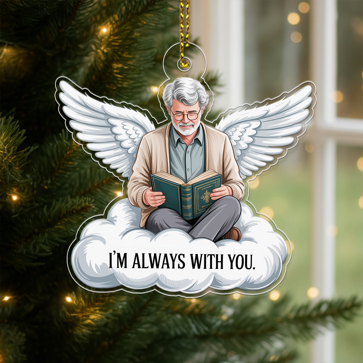 Custom Photo Angel On The Cloud Acrylic Ornament Christmas Gift