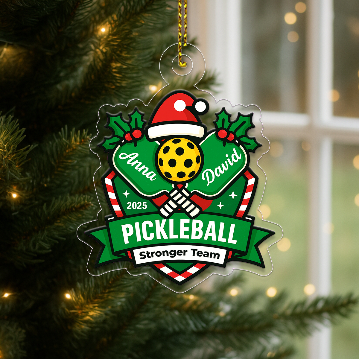 Custom Name Pickleball Friendship Player Acrylic Ornament Christmas Gift