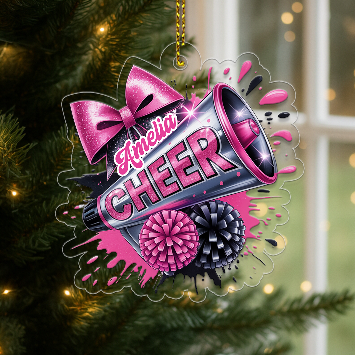 Custom Name Cheerleader For Girl Acrylic Ornament Christmas Gift