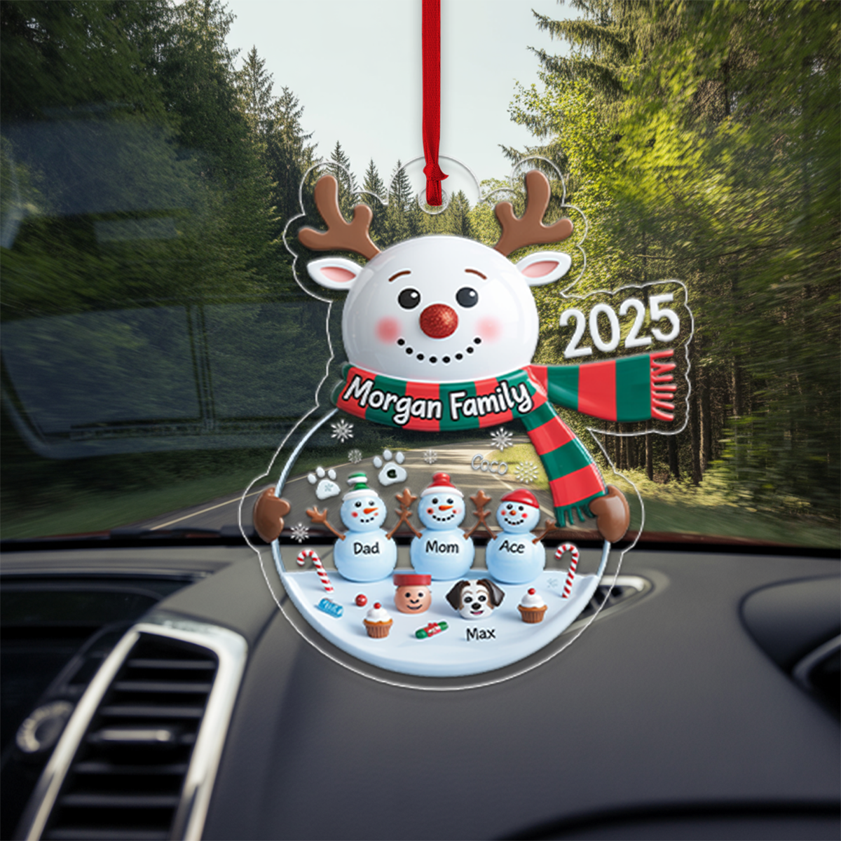 Personalized Snowman Family Ornament 2025