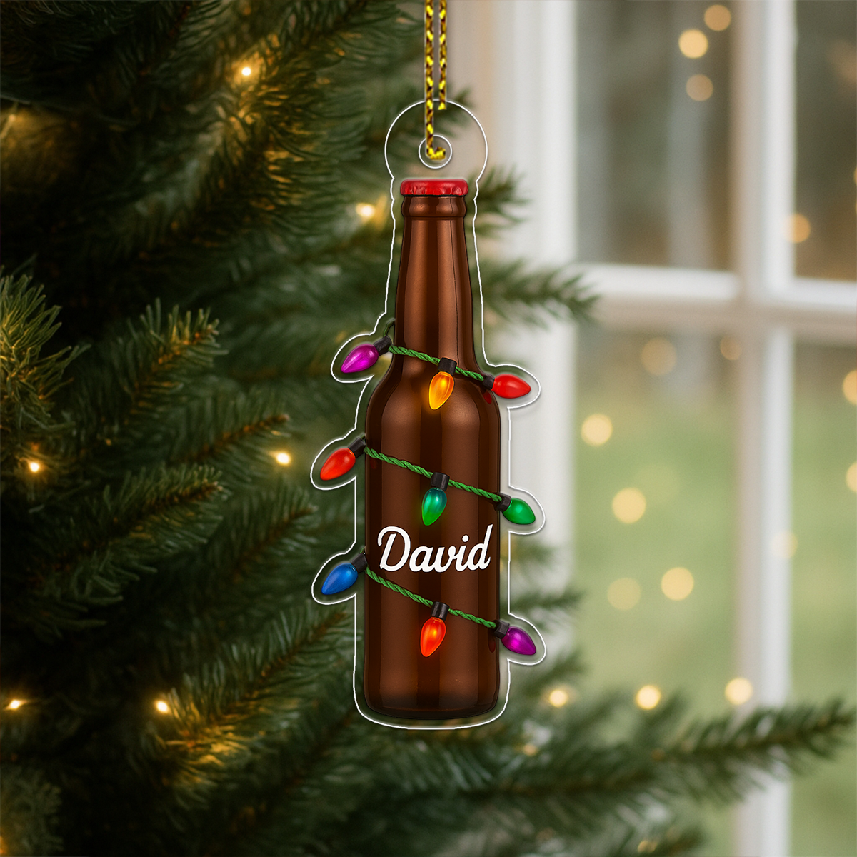 Custom Name Beer Christmas Acrylic Ornament Christmas Gift