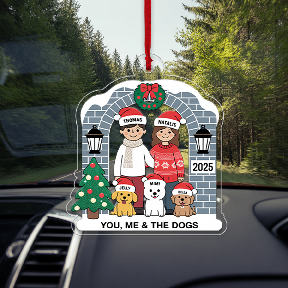 Personalized Farmhouse Couple Christmas Ornament4