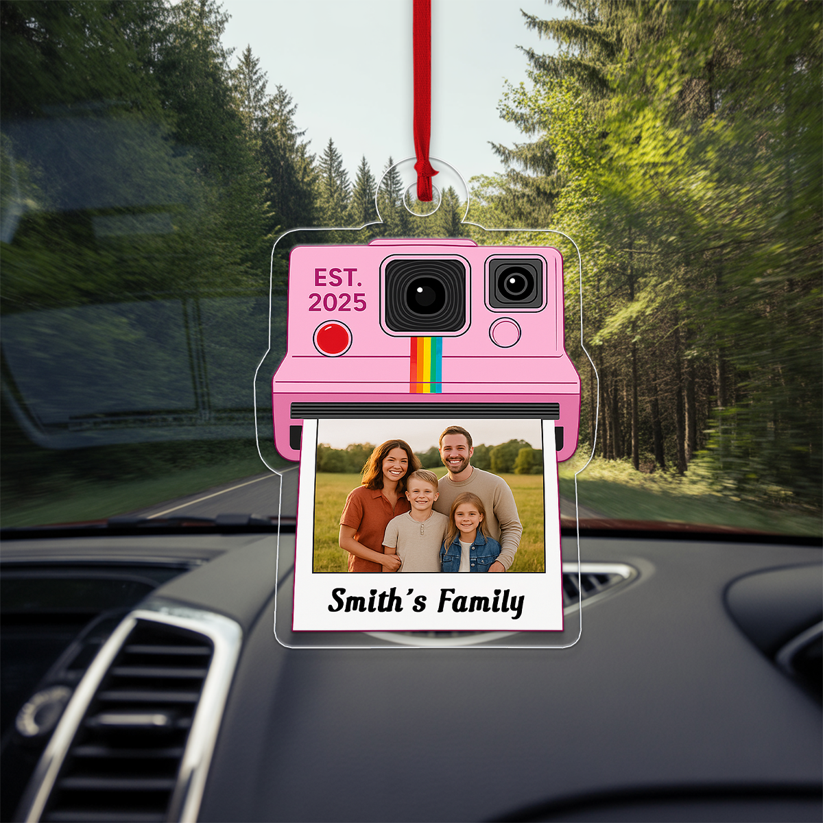 Custom Photo Family Instant Camera Ornament, Personalized Picture Christmas Ornament, Polaroid Keepsake, Holiday Decoration Gift