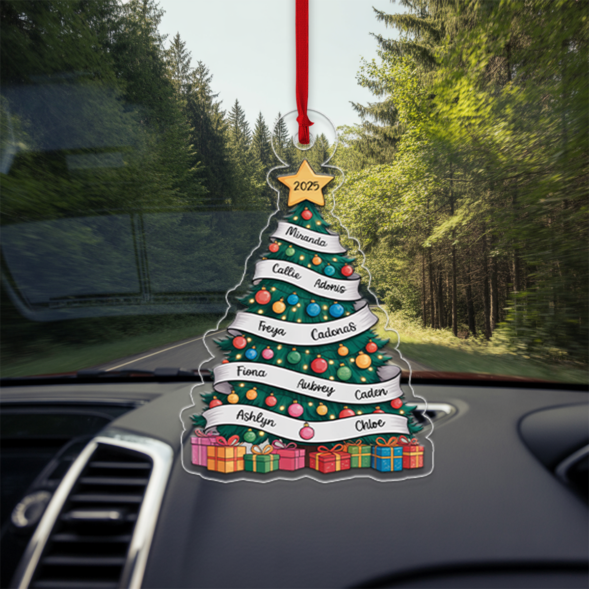 Our Family Christmas Tree, Cherished Memories - Personalized Custom Ornament - Gift for Family2
