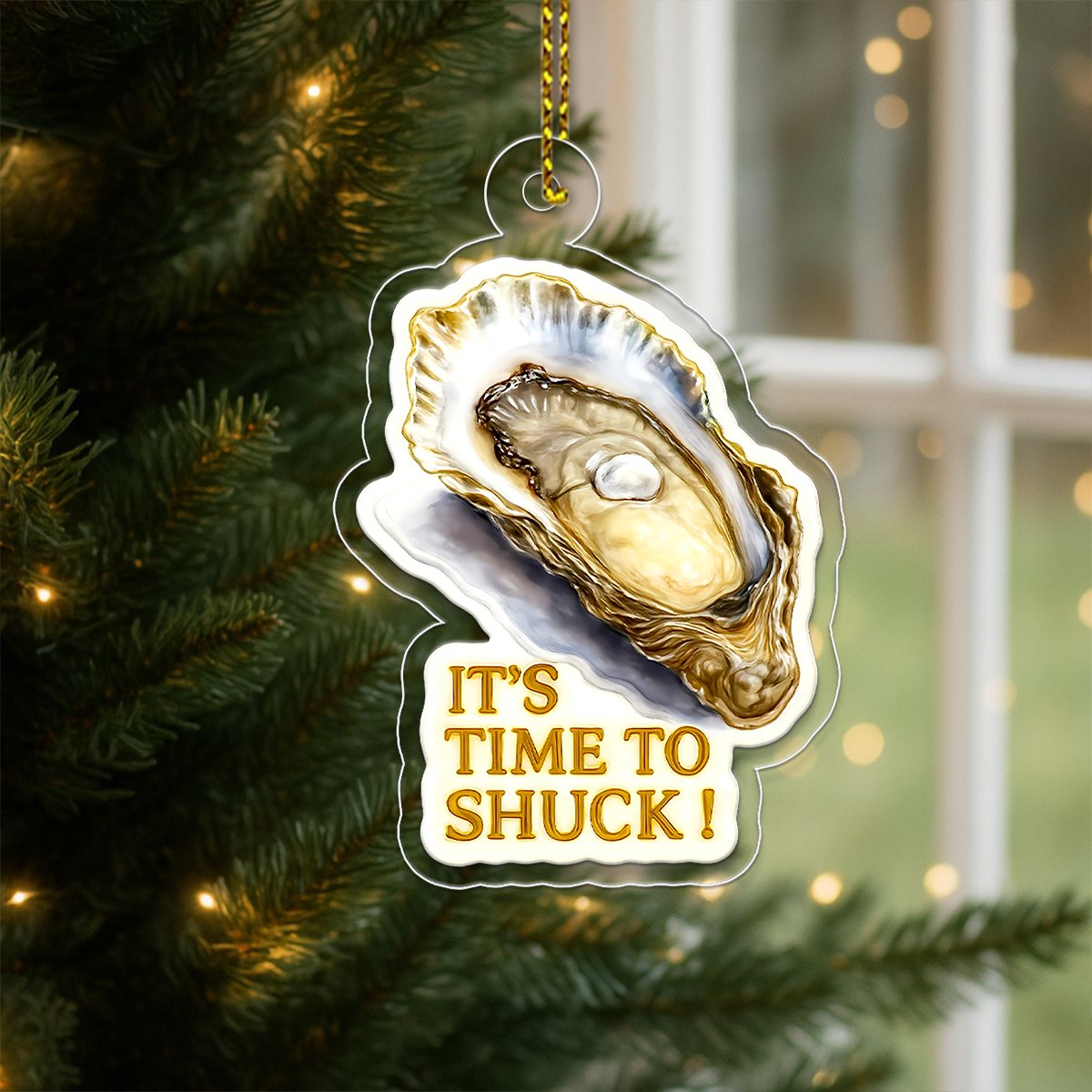 Funny Oyster Ornament, Gag Christmas Ornament, Seafood Lover Gift, Unique Holiday Decoration, Fun Keepsake for Foodies
