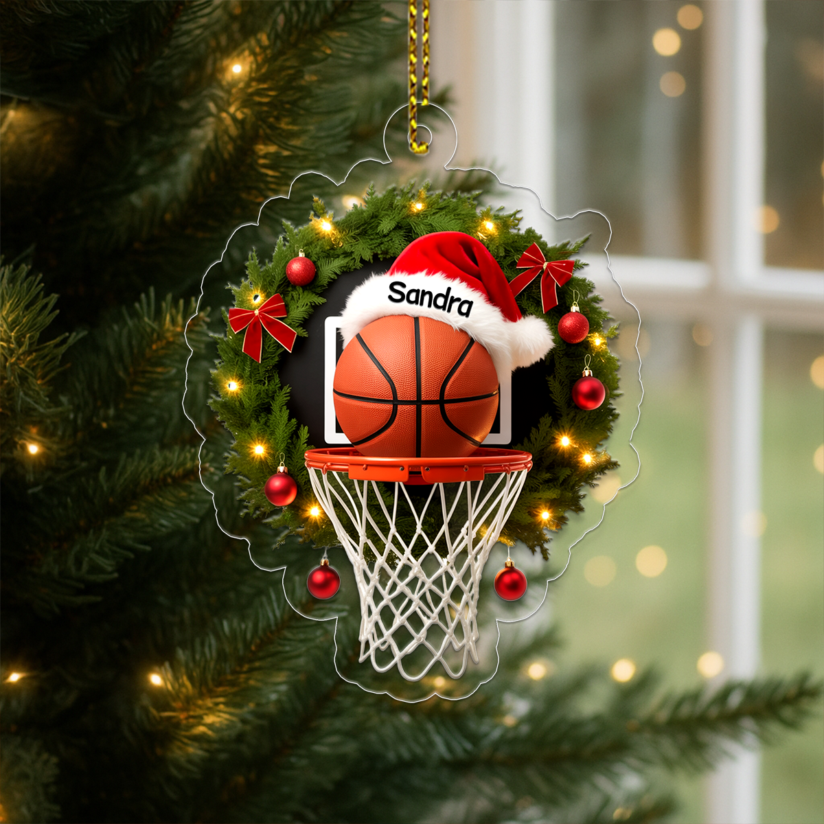 Custom Name Basketball Merry Xmas Acrylic Ornament Christmas Gift