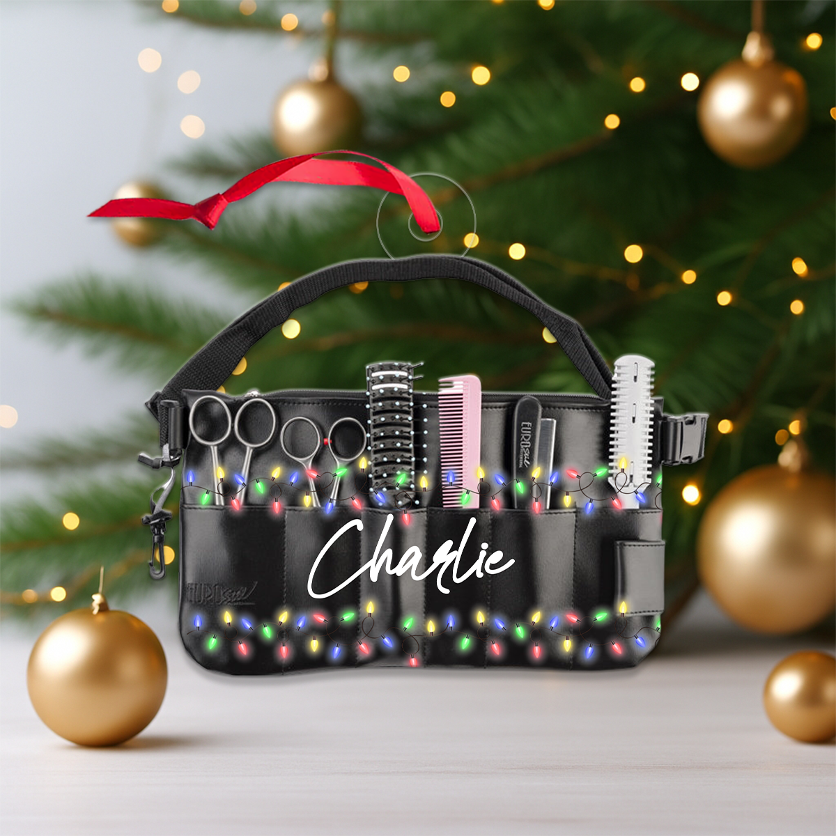 Custom NameHair Stylist Blowdryer Christmas