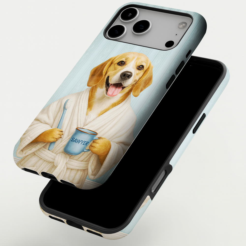 Custom Photo Dog Bathroom Phone Case