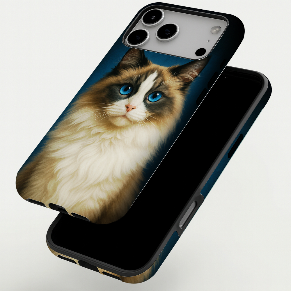 Custom Cat Deep Blue Phone Case