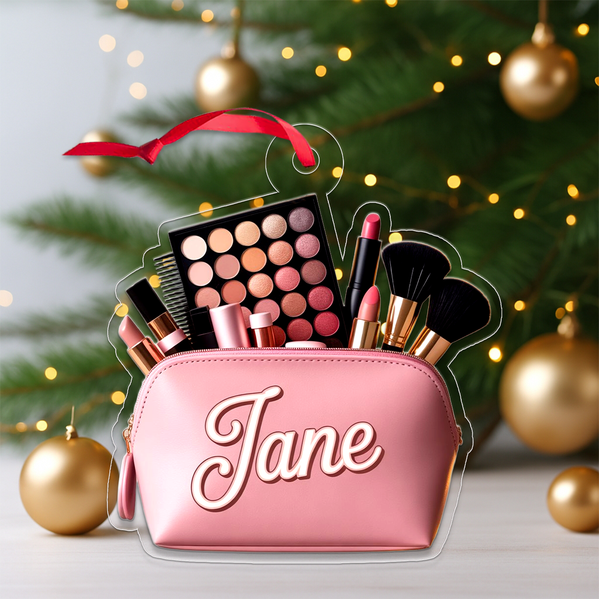 Personalized Makeup Ornament, Custom Beauty Ornament, Christmas Ornament for Makeup Lover, Cosmetologist Gift, Unique Holiday Keepsake