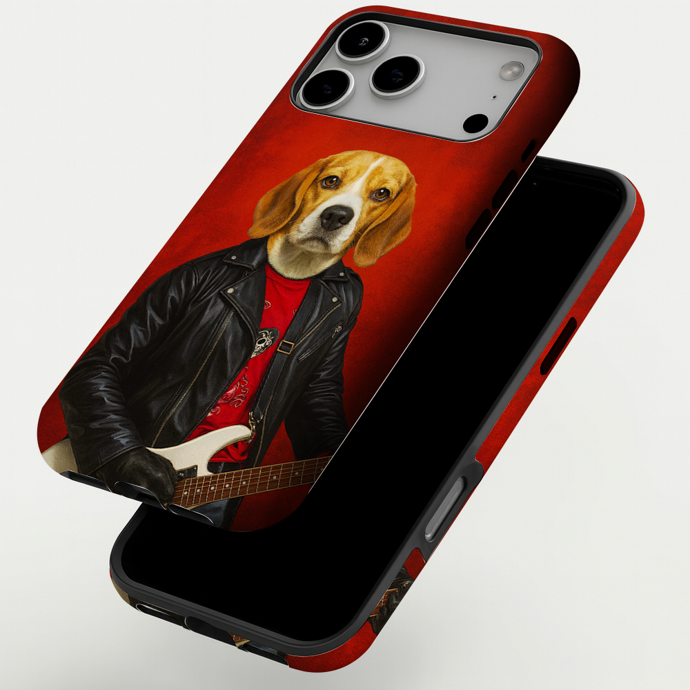 Custom Photo Guitarist Dog Phone Case Gift For Dog