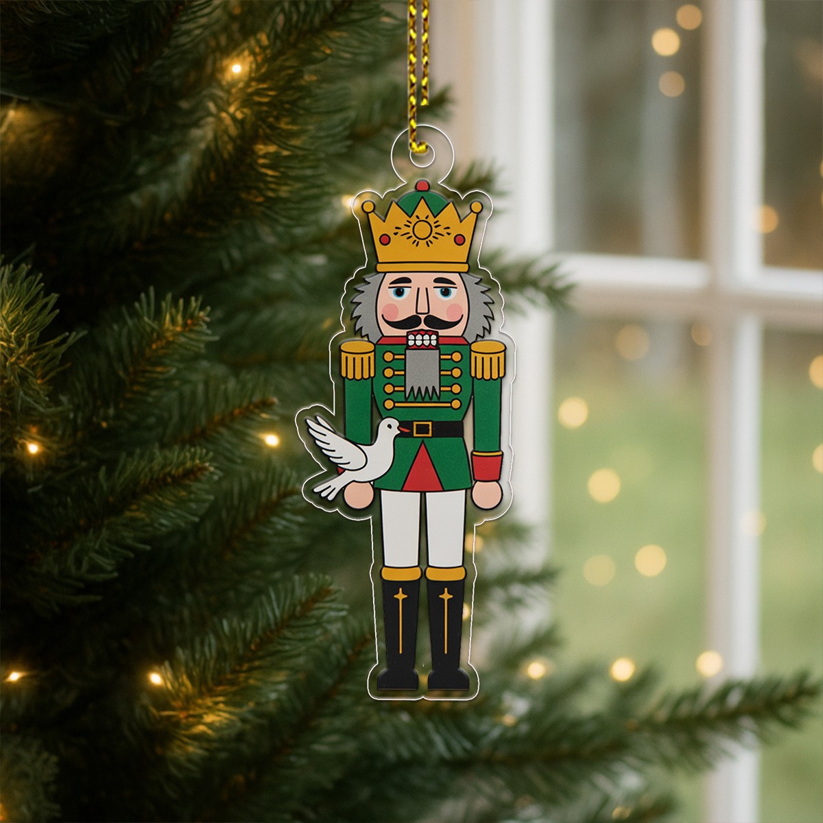 Nutcracker Dove Bird Acrylic Ornament Christmas Gift