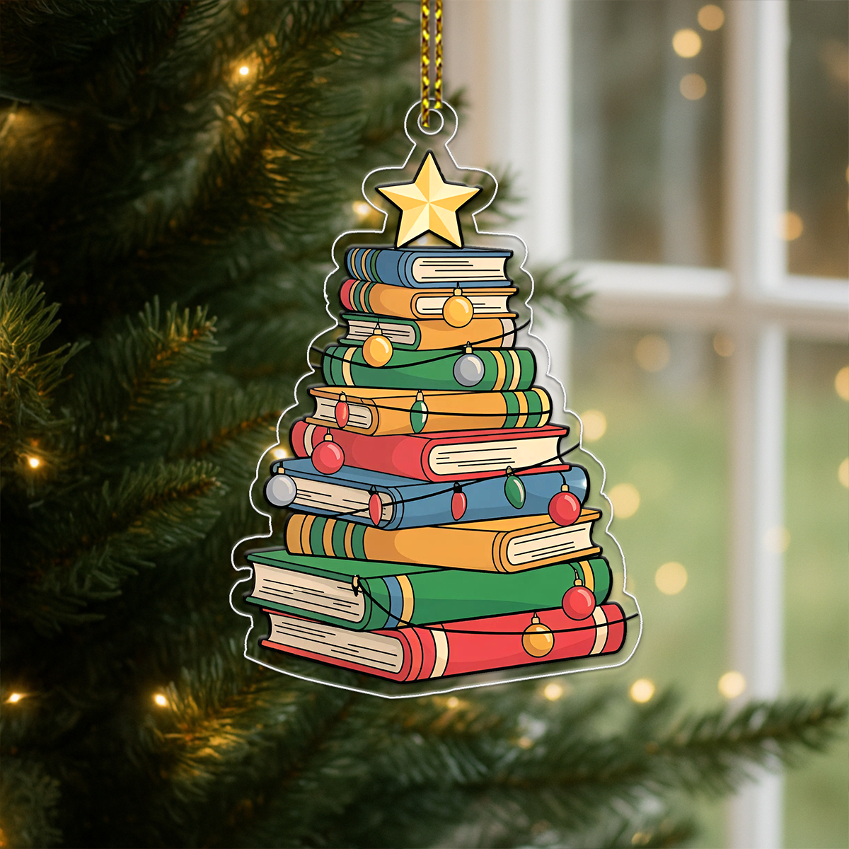 Christmas Book Tree Ornament 2 Acrylic Ornament Christmas Gift