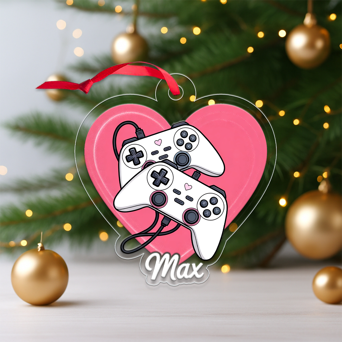 Personalized Video Game Lover Ornament, Custom Christmas Ornament for Gamer, Funny Gaming Gift, Custom Gaming Gift for Him Her