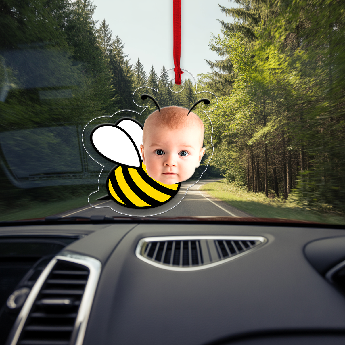 Custom Photo Baby Face Bee Ornament, Custom Photo Christmas Ornament, Baby’s First Christmas Keepsake, New Parents Gift