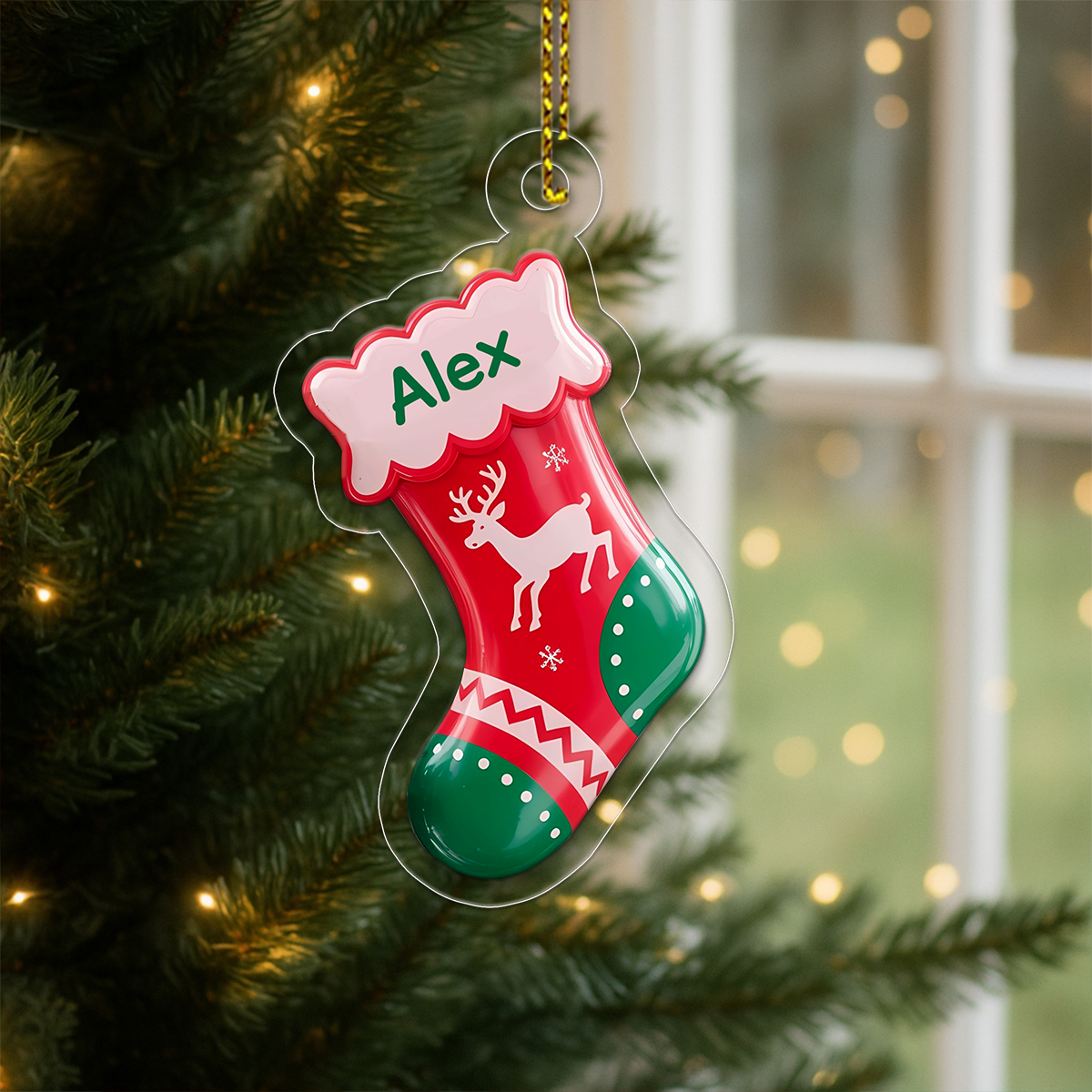 Custom Name Christmas Sock Acrylic Ornament Christmas Gift