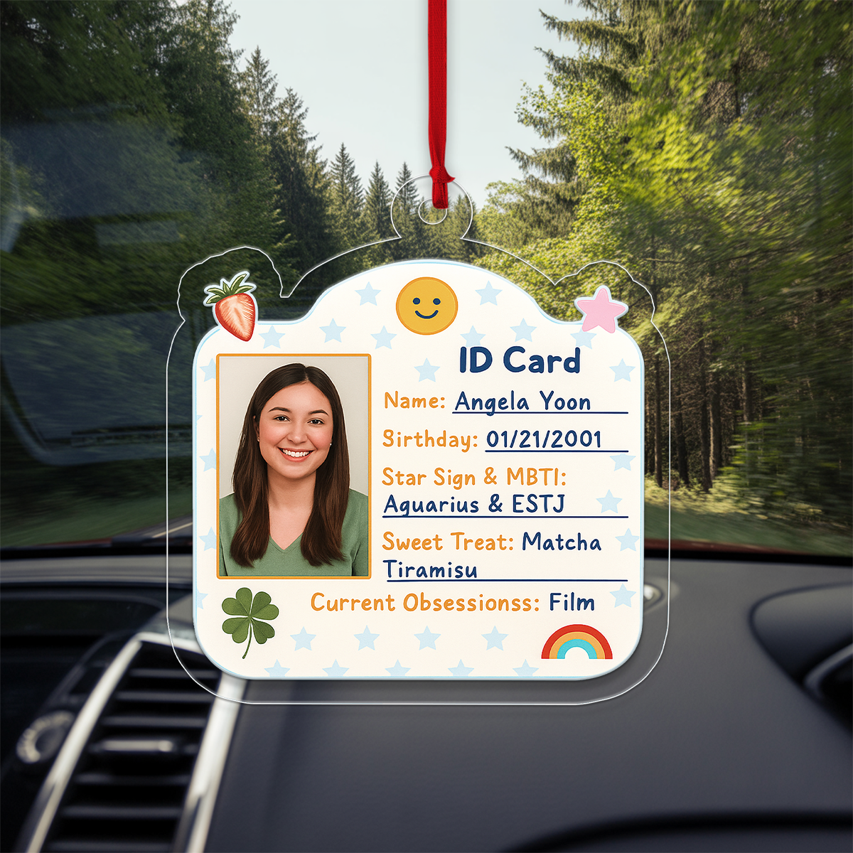 Custom Photo Student Card Ornament, Personalized Cute School ID Christmas Ornament, Funny Student Gift, Teen Ornament, Holiday Decoration